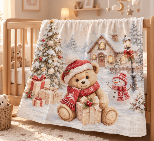 Mussola Extra Large Orsetto Natale