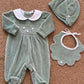 Tutina più set verde velvet
