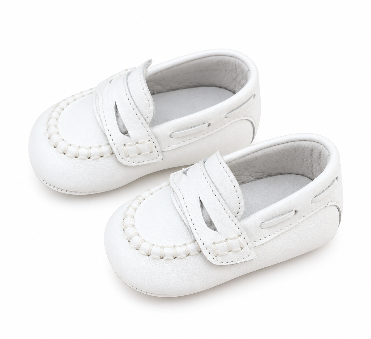 Mocassino culla bianco in pelle 2029/1