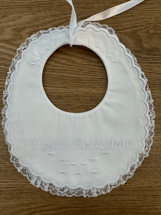 Bavetta battesimo in cotone