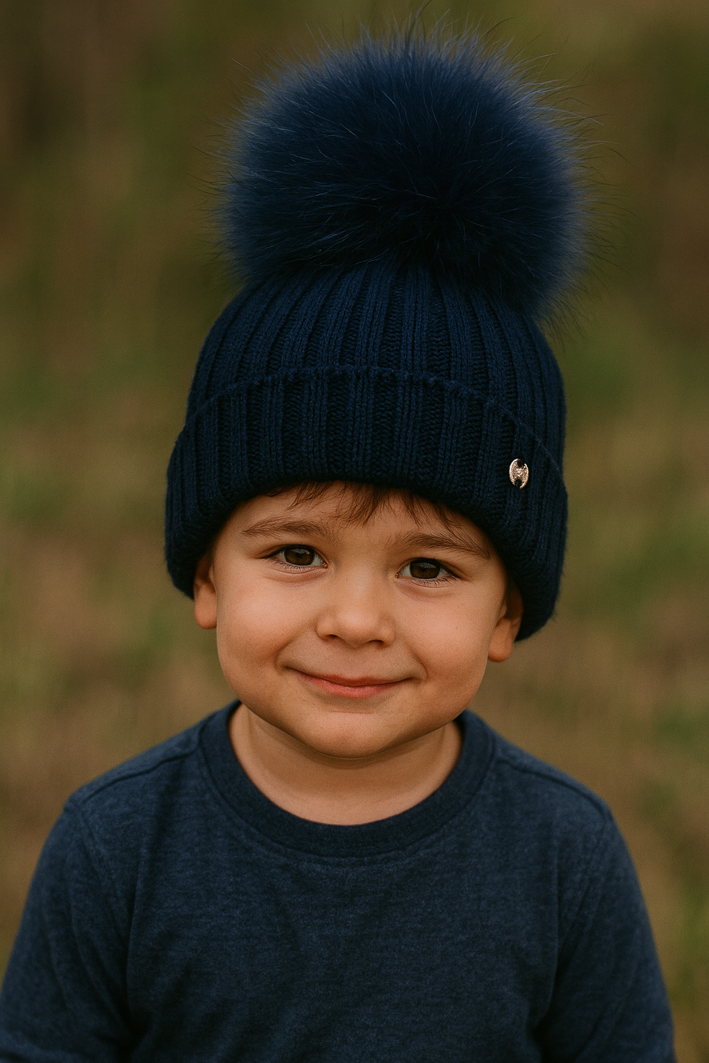 Cappello in lana blu notte