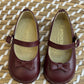 Ballerina burgundy primi passi in pelle