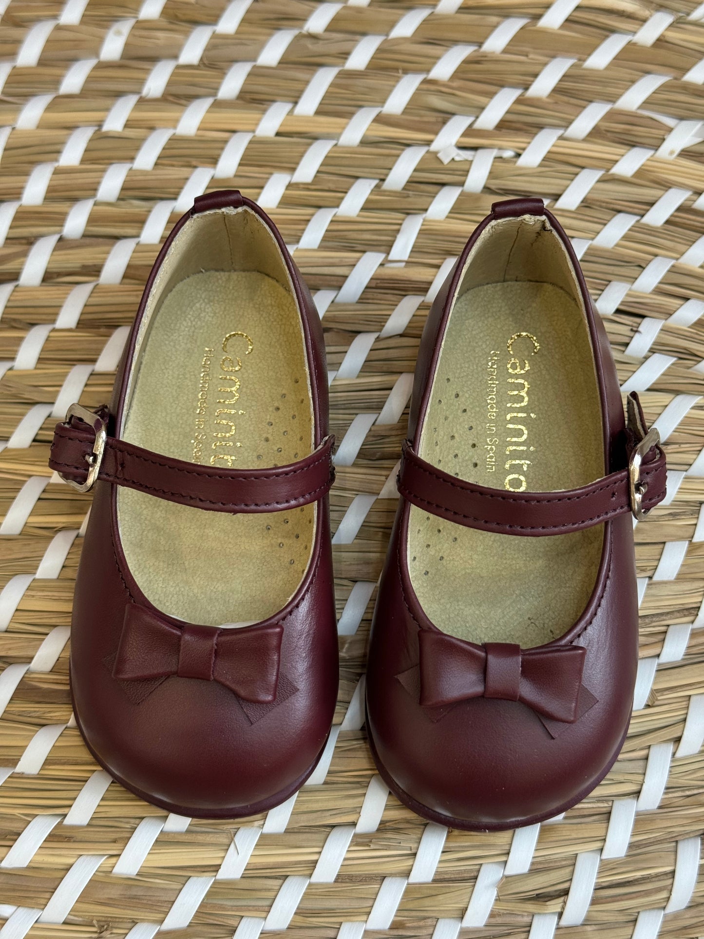 Ballerina burgundy primi passi in pelle