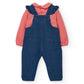 Completo salopette in denim con body