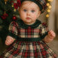 Abito tartan fiocco velluto