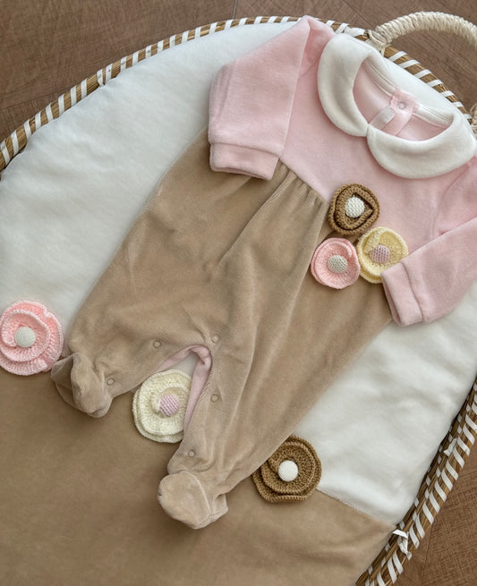 Tutina e coperta crochet rose
