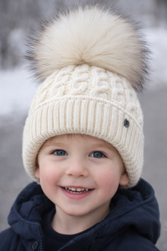 Cappello corda in lana treccia
