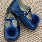 Ballerina Pompon Blu Cobalto