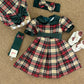 Abito tartan fiocco velluto