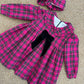 Abito tartan fuxia