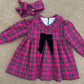 Abito tartan fuxia