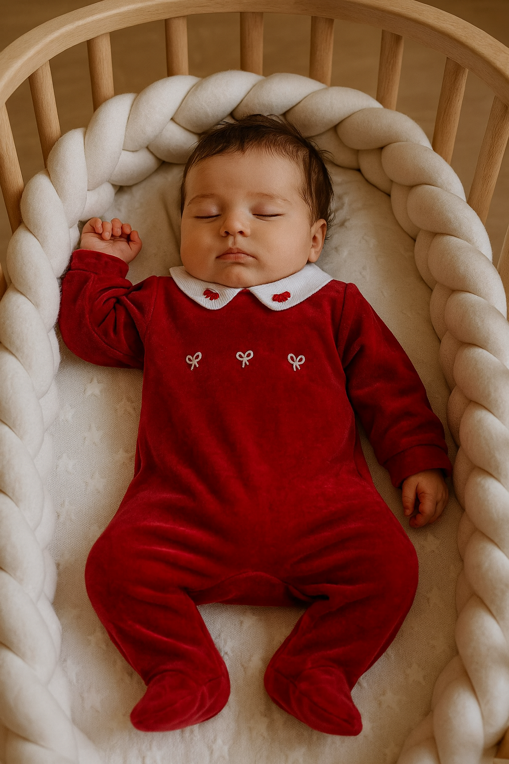 Tutina red velvet fiocco