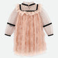 Adelia Flock Dotted Tulle Dress Blush Pink