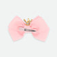 Fermaglio con fiocco e corona Pale Pink
