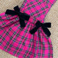 Salopette tartan fuxia