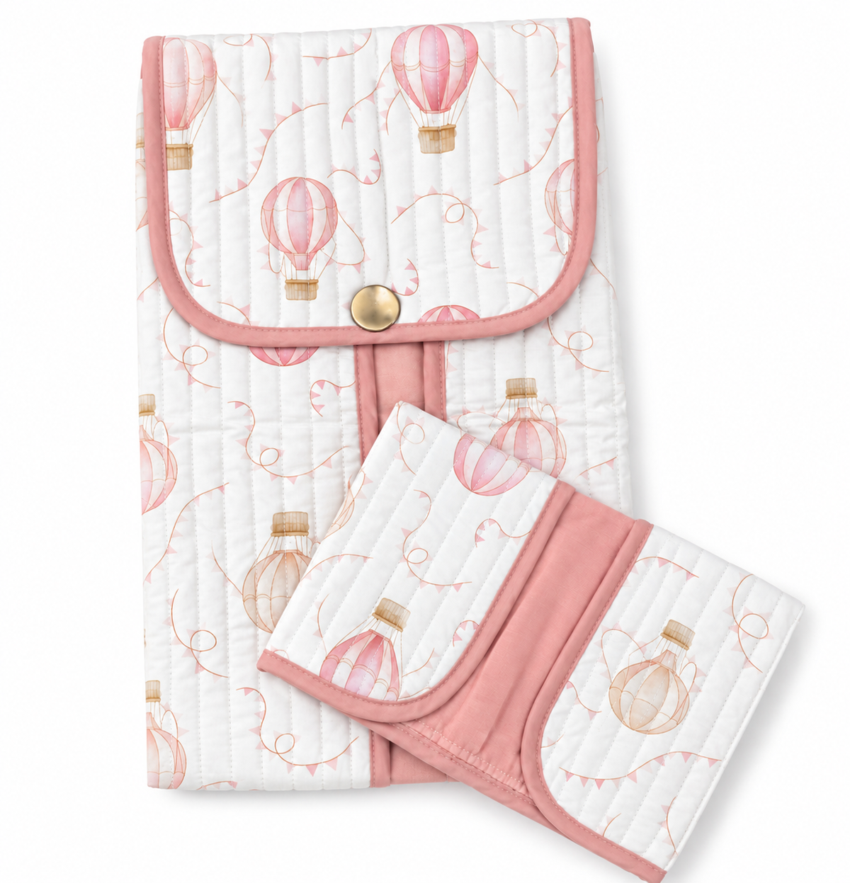 Fasciatoio portatile mongolfiera rosa