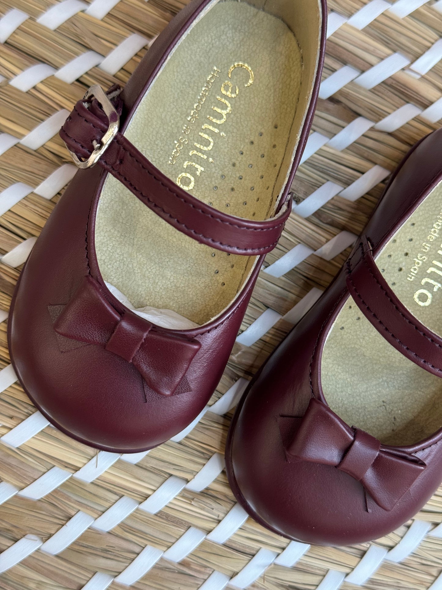 Ballerina burgundy primi passi in pelle