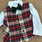 Completo ometto tartan e velluto