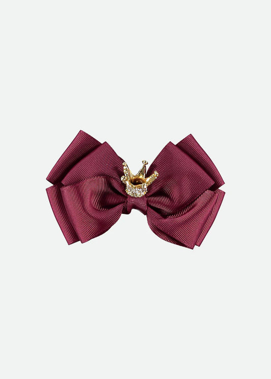 Fermaglio per capelli Port Royal rosso con fiocco e corona