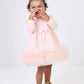 Dawn Tulle Trim Baby Dress Blush Pink