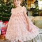 Dominique Flower Sequin Dress Blush Pink