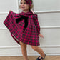Abito tartan fuxia