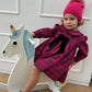 Abito tartan fuxia