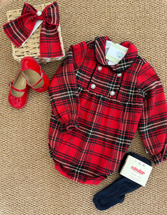 Pagliaccetto Tartan Con Bottoni Gioiello