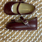 Ballerina burgundy primi passi in pelle