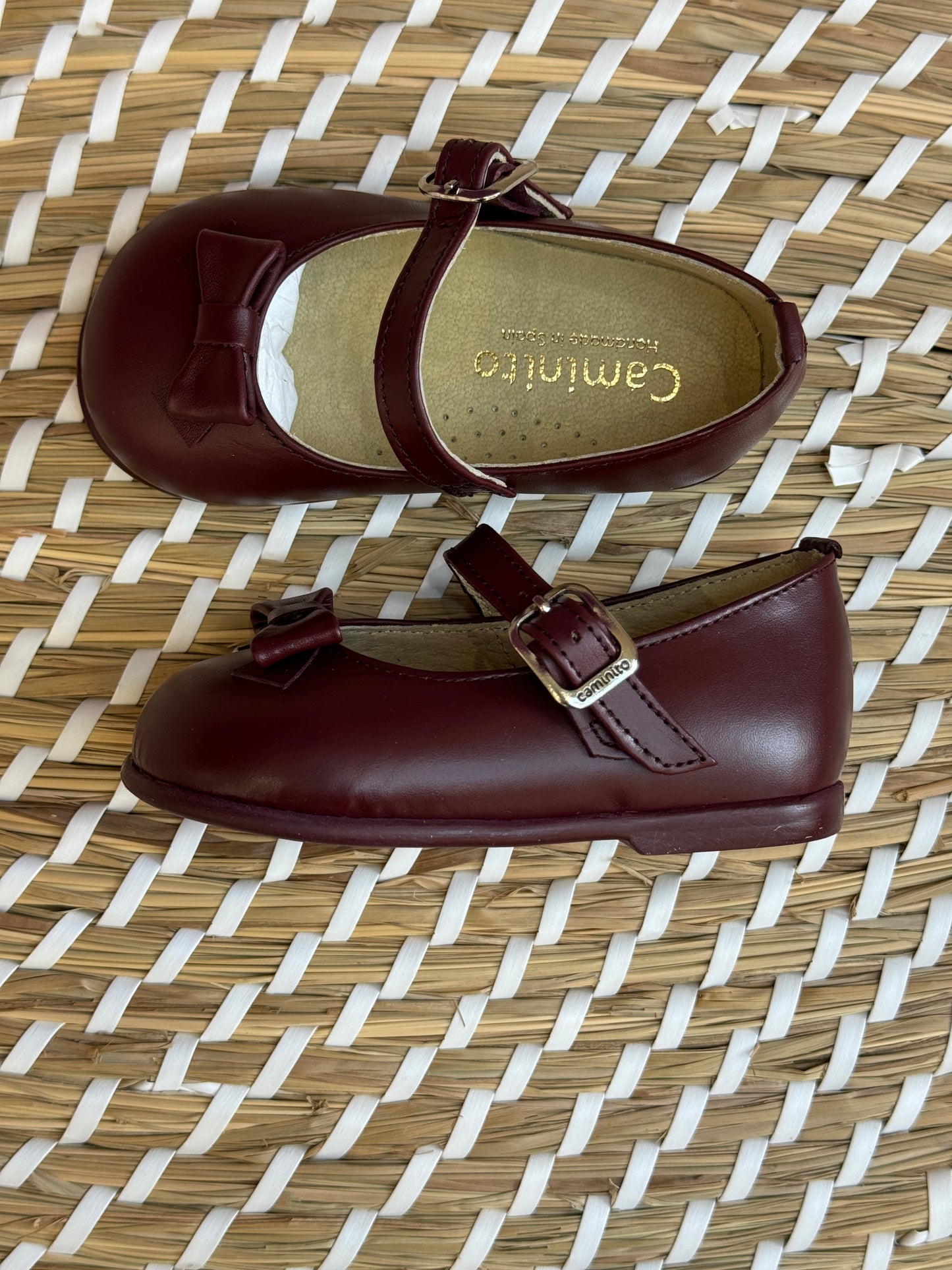 Ballerina burgundy primi passi in pelle
