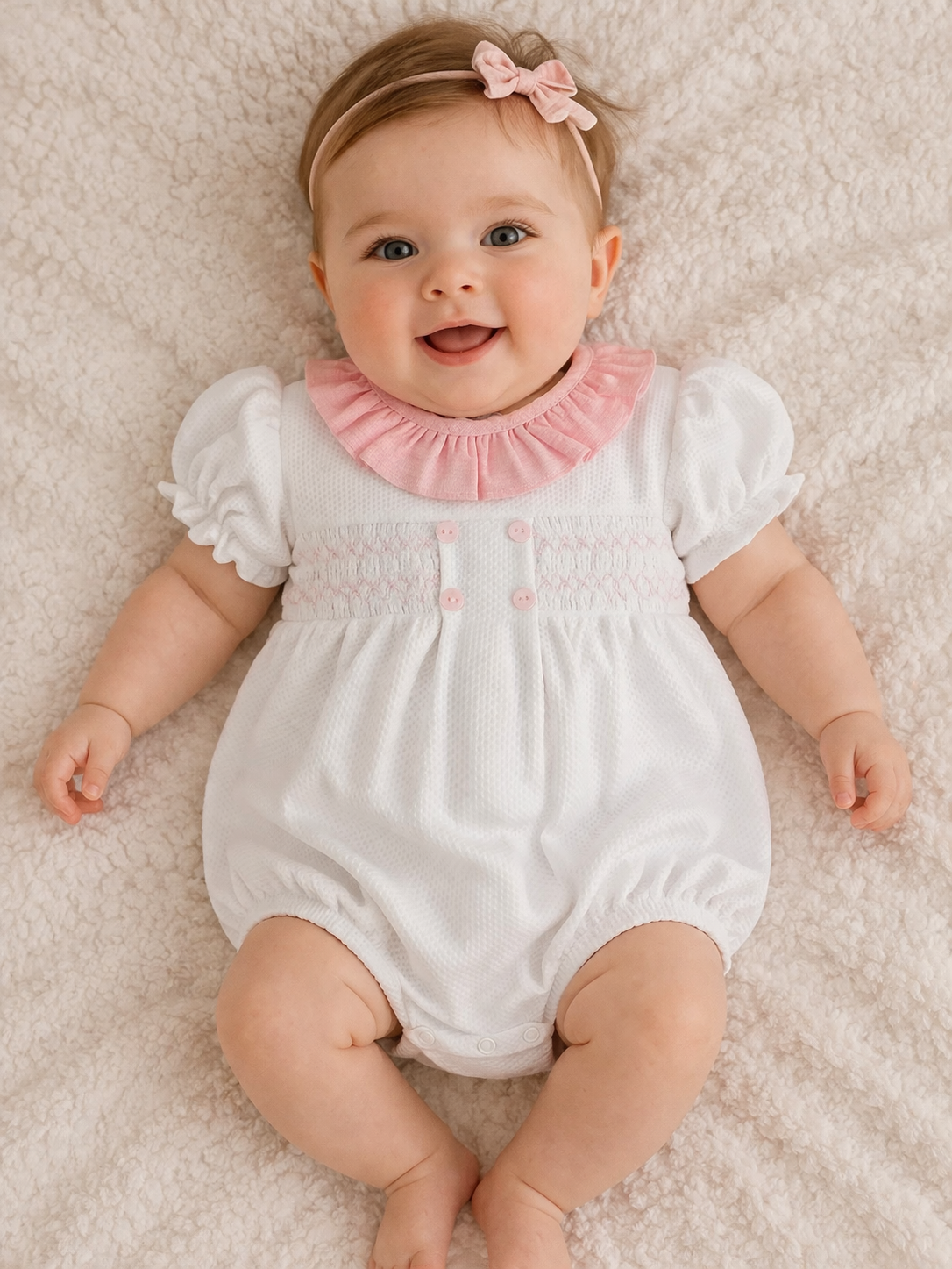 Pagliaccetto smock girl rosa