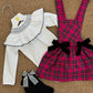 Salopette tartan fuxia