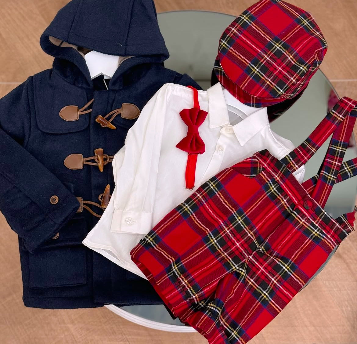 Completo 3 Pezzi Tartan Con Papillon Velvet