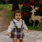 Salopette tartan con camicia