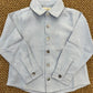 Camicia Bianca/Celeste In Oxford Bottoni Madreperla