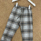 Pantaloni Flanella Scozzese Con Molla