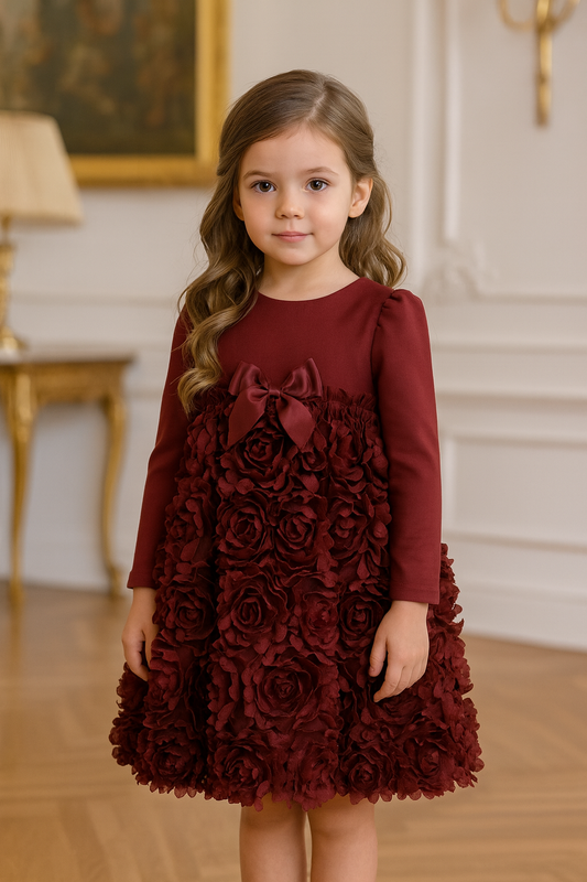 Lively Angel face Dress Burgundy