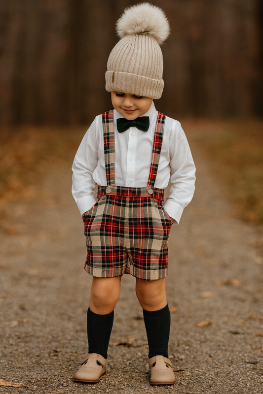 Completo salopette tartan