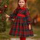 Abito Tartan Con Fioccone