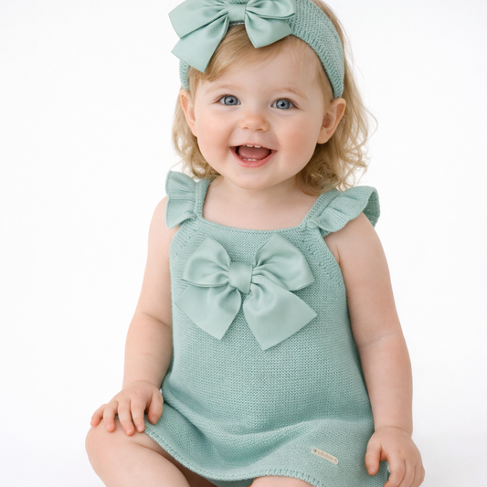 Vestito punto legaccio con fiocco grandegrosgrain FOSCHIA MARINA CONDOR