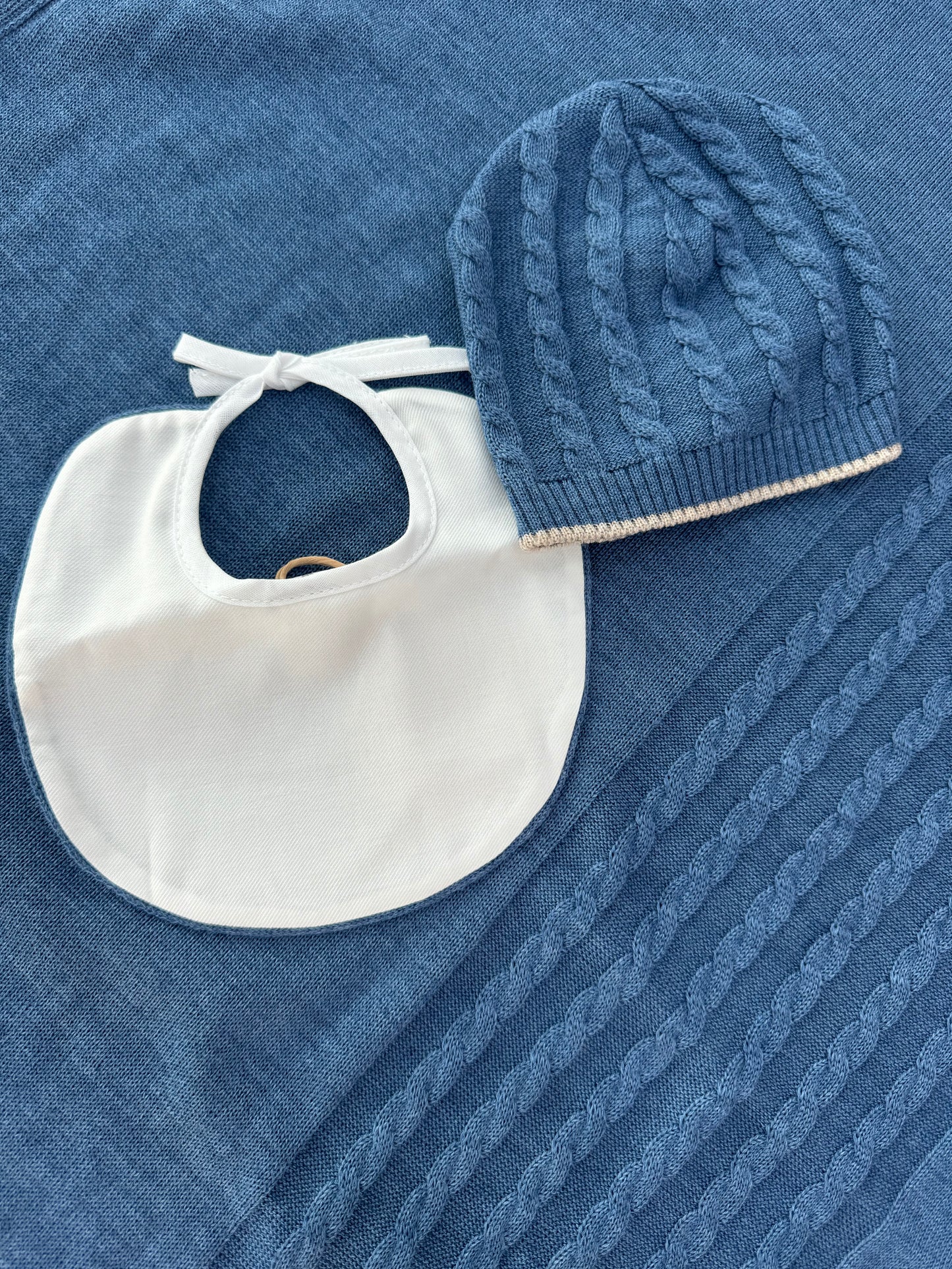 Coperta più set  treccia blu
