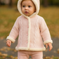 Cappottino per neonata reversibile rosa e bianca