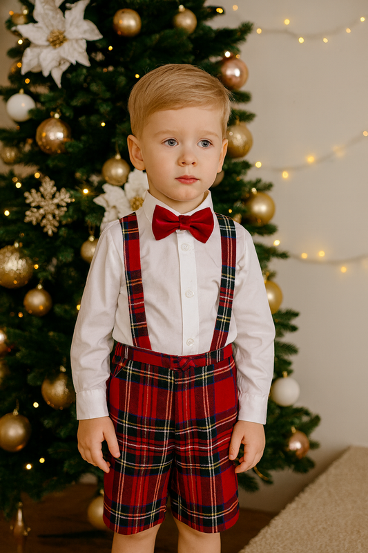 Completo 3 Pezzi Tartan Con Papillon Velvet