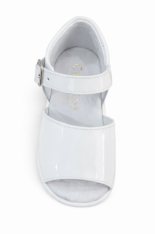 Sandalo bianco in vernice