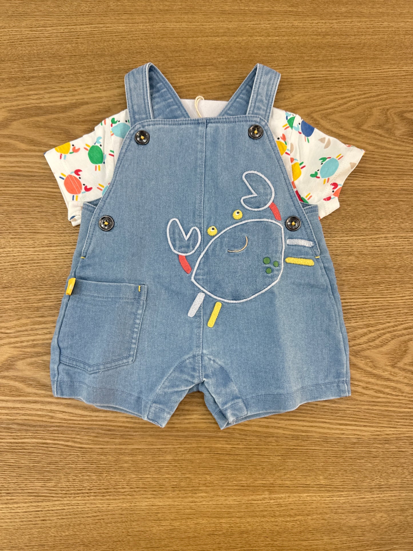 Completo salopette denim crubs