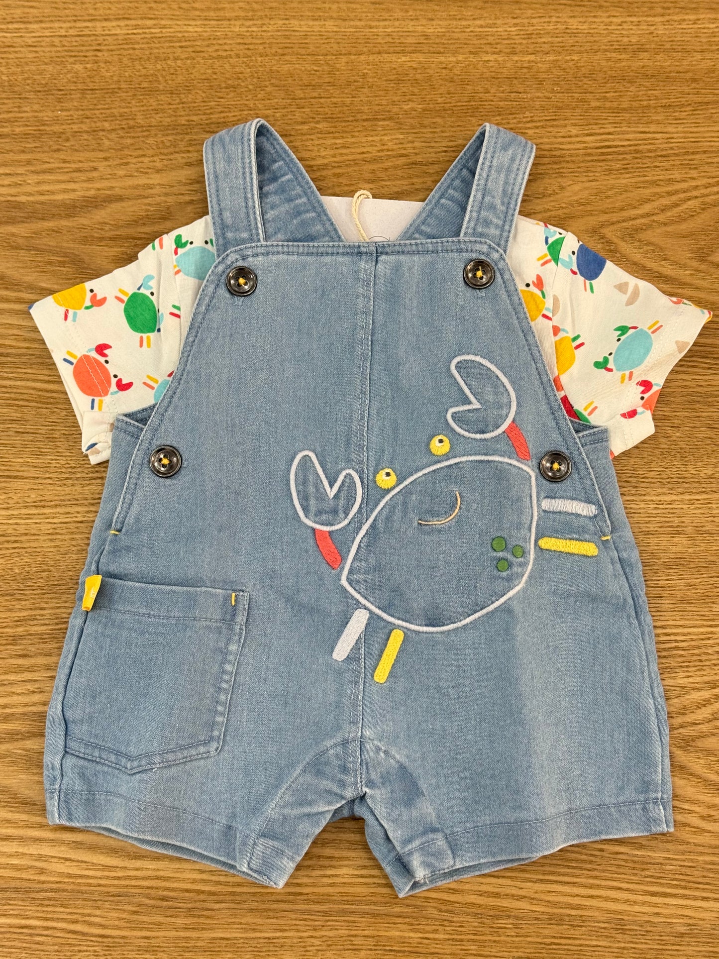 Completo salopette denim crubs