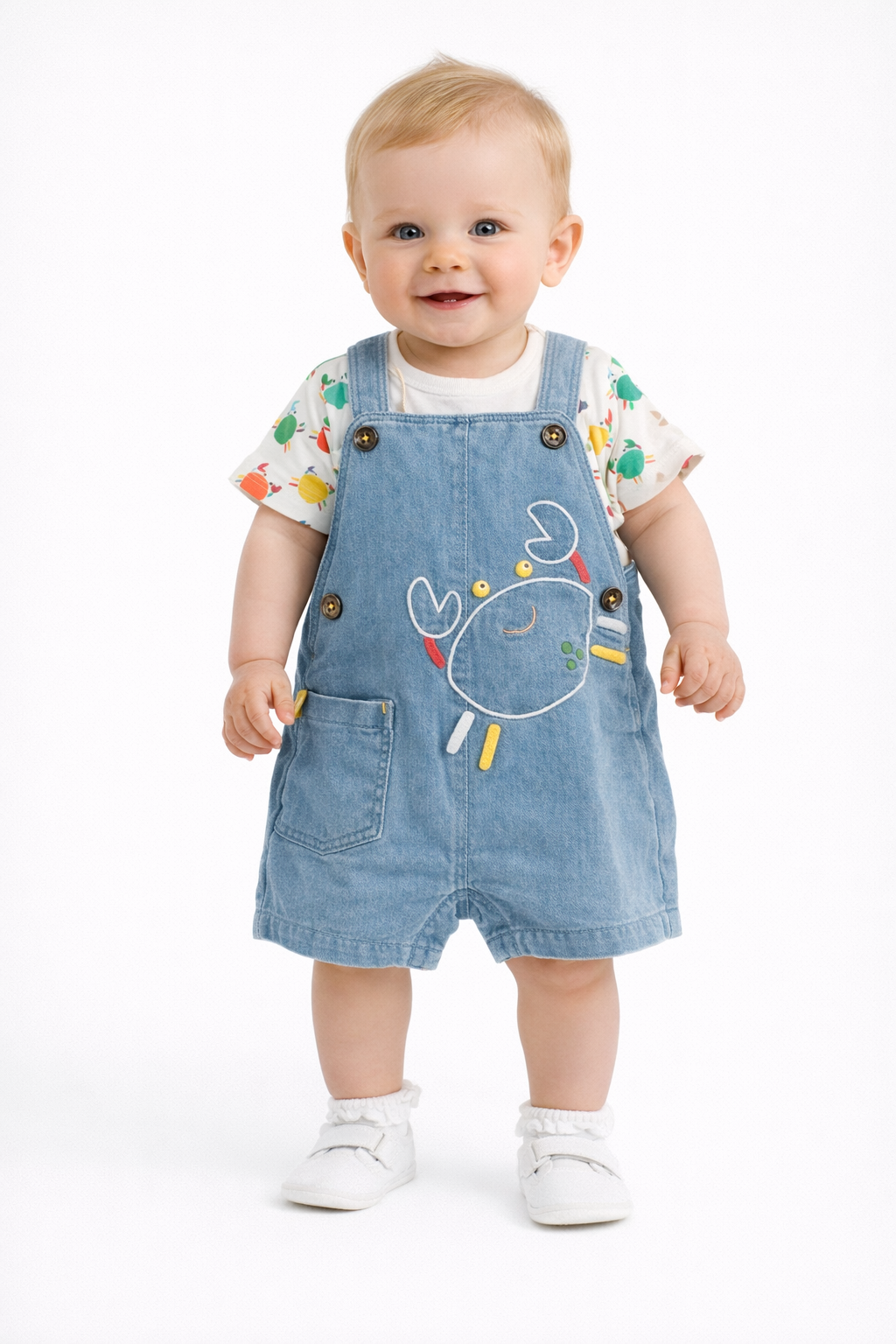 Completo salopette denim crubs