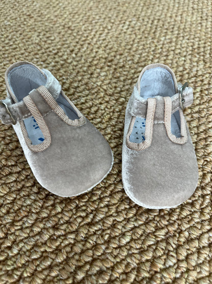 Scarpina Velvet Blu/Tortora