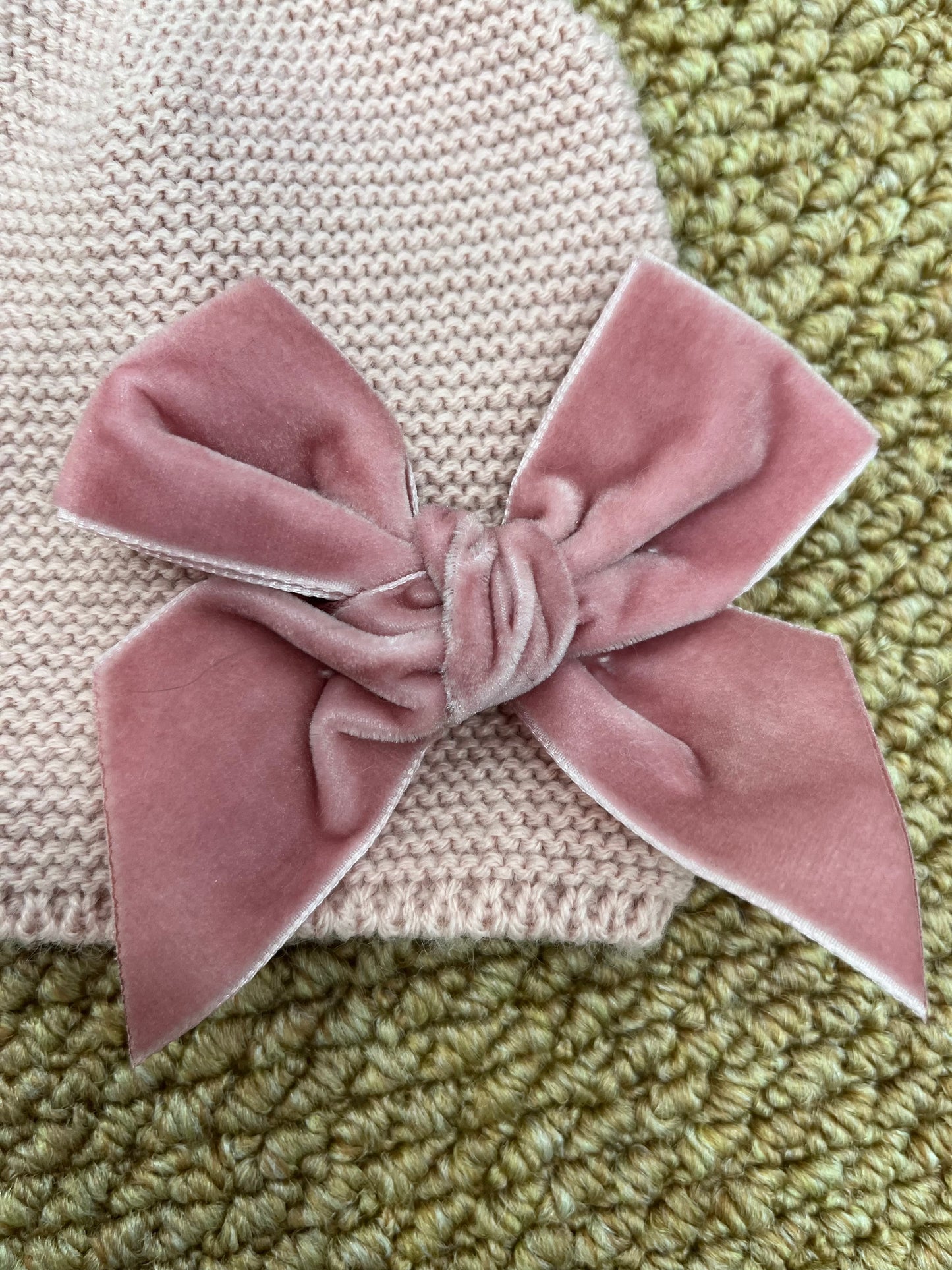 Cuffietta Neonata Fiocco Velvet