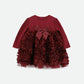 Lively Baby 3D Roses Dress Burgundy